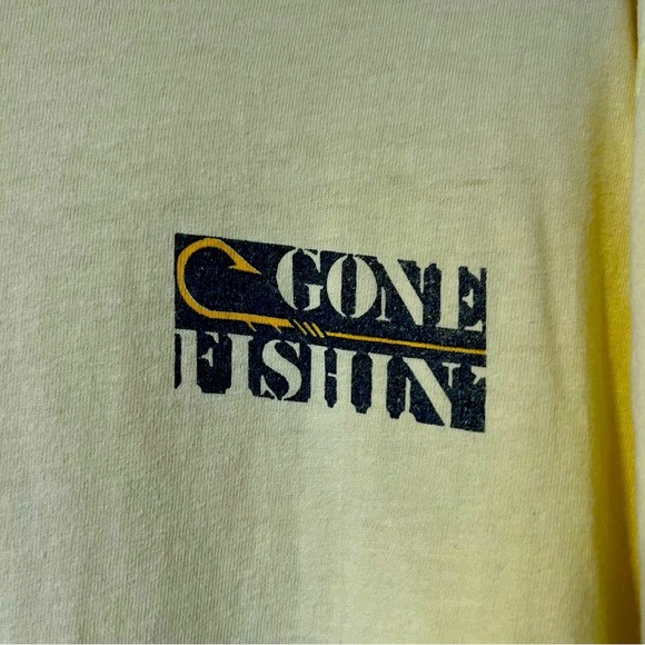 OP Other - Vintage Ocean Pacific OP 1986 GONE FISHIN Single Stitch Yellow T Shirt XL